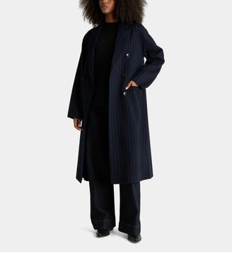 Manteau long Tanguy laine double face - Galeries Lafayette - Gris anthracite