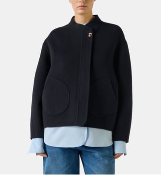 Manteau Windsor court ample en laine mélangée - Soeur - Bleu marine
