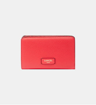 Portefeuille rectangulaire zippé - Lancel - Rouge clair