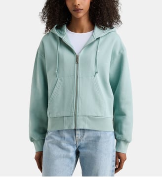 W' sweat zippé Casey à capuche coton - Carhartt WIP - Bleu clair