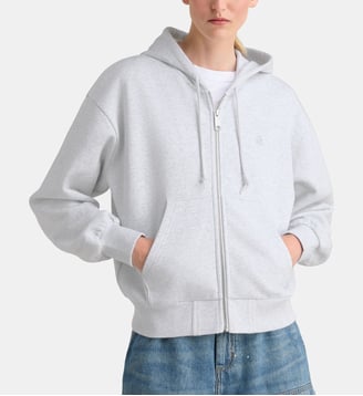 W' sweat zippé Casey à capuche coton - Carhartt WIP - Gris chiné