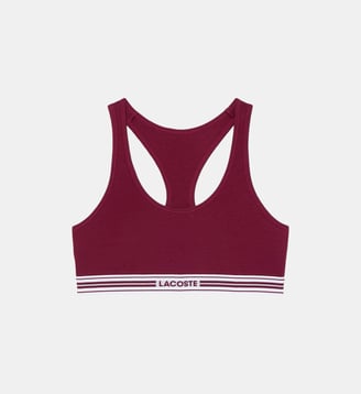 Brassière signature coton stretch - Lacoste - Bordeaux
