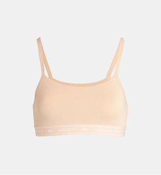 Brassière signature en coton stretch - Lacoste - Beige rosé