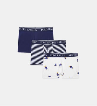 Lot de 3 boxers en coton stretch - Polo Ralph Lauren - Bleu marine et blanc