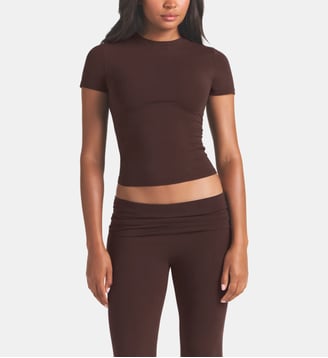 T-shirt slim coton jersey - Skims - Marron