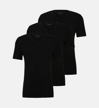 Lot de 3 maillots de corps droits coton - BOSS - Noir