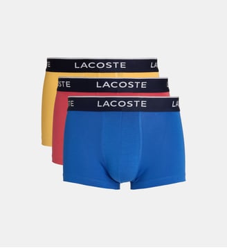 Lot de 3 boxers siglés coton mélangé - Lacoste - Jaune et bleu