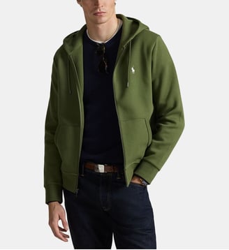 Sweat droit zippé en coton mélangé signature - Polo Ralph Lauren - Vert olive