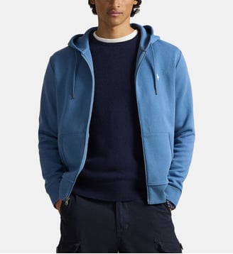 Sweat droit zippé en coton mélangé signature - Polo Ralph Lauren - Bleu palerme