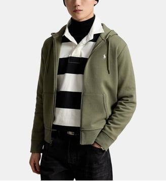 Sweat droit zippé en coton mélangé signature - Polo Ralph Lauren - Olive