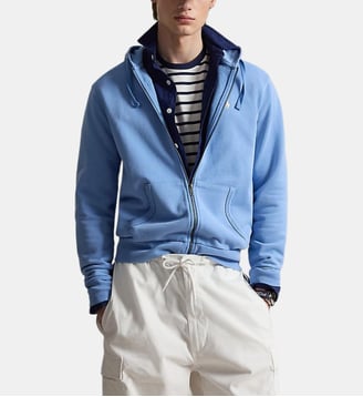Sweat droit zippé coton capuche - Polo Ralph Lauren - Bleu