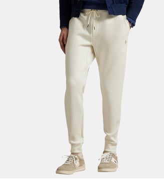 Pantalon de jogging droit en coton mélangé - Polo Ralph Lauren - Blanc albâtre