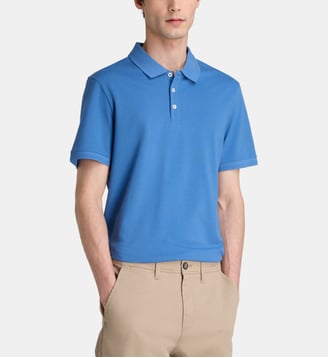 Polo droit Soloc coton bio - Galeries Lafayette - Bleu électrique