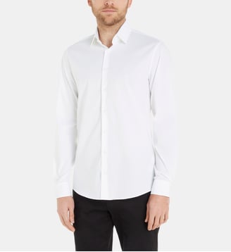 Chemise slim en popeline de coton - Calvin Klein - Blanc