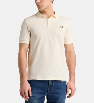Polo slim logo coton piqué - Fred Perry - Blanc foncé