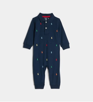 Combinaison polo en coton imprimé - Polo Ralph Lauren - Bleu marine