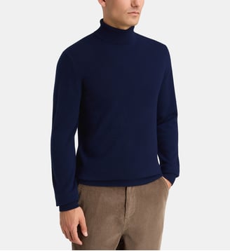 Pull uni Nachrol cachemire - Galeries Lafayette - Bleu marine