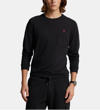 T-shirt droit Pony manches longues coton - Polo Ralph Lauren - Noir