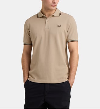 Polo droit Twin Tipped en coton piqué - Fred Perry - Beige naturel
