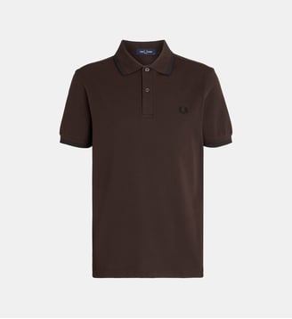 Polo droit Twin Tipped en coton piqué - Fred Perry - Marron
