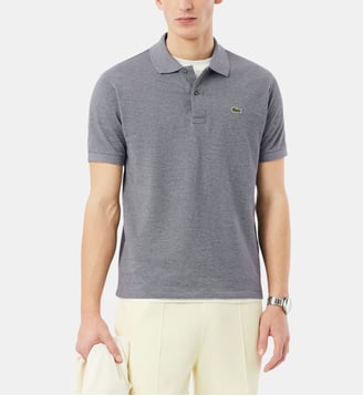 Polo droit coton piqué L12.12 - Lacoste - Gris acier