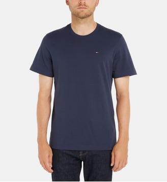 T-shirt slim en coton - Tommy Hilfiger - Bleu marine