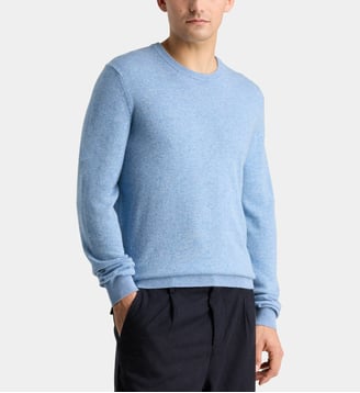 Pull droit uni Nachron en cachemire - Galeries Lafayette - Bleu clair