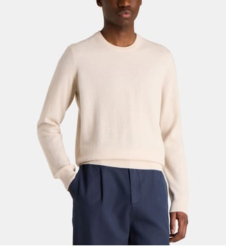 Pull droit uni Nachron en cachemire - Galeries Lafayette - Écru