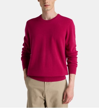 Pull droit uni Nachron en cachemire - Galeries Lafayette - Rose fuchsia