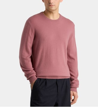 Pull droit uni Nachron en cachemire - Galeries Lafayette - Rose poudré