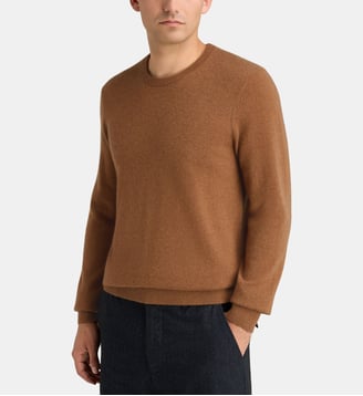 Pull droit uni Nachron en cachemire - Galeries Lafayette - Noisette