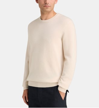 Pull droit uni Nachron en cachemire - Galeries Lafayette - Écru et blanc