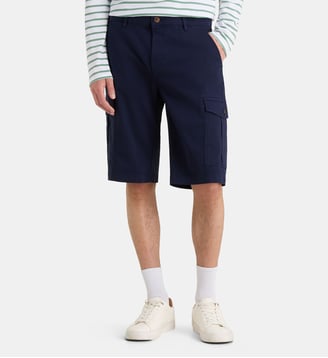 Bermuda cargo Lola droit stretch - Armor-Lux - Bleu marine