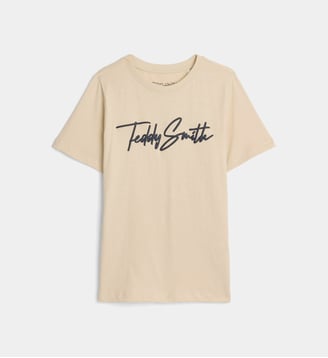 T-shirt T-Evan signature coton - Teddy Smith - Beige clair