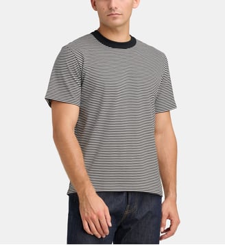 T-shirt droit rayé coton biologique - Armor-Lux - Noir et écru