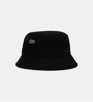 Bob crocodile signature en coton bio piqué - Lacoste - Noir