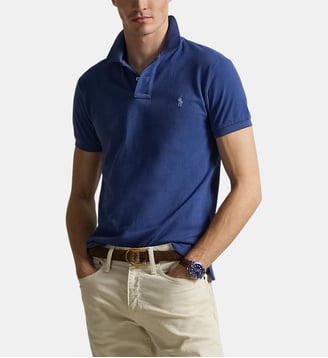 Polo slim coton piqué pony - Polo Ralph Lauren - Bleu royal