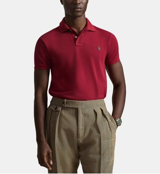 Polo slim coton piqué pony - Polo Ralph Lauren - Rouge argile