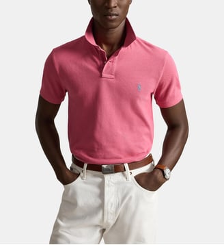 Polo slim coton piqué pony - Polo Ralph Lauren - Rose