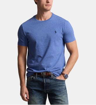 T-shirt custom slim en coton - Polo Ralph Lauren - Bleu ciel