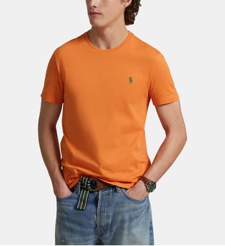 T-shirt custom slim en coton - Polo Ralph Lauren - Orange clair