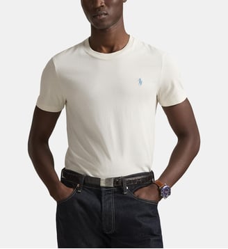 T-shirt custom slim en coton - Polo Ralph Lauren - Beige cream