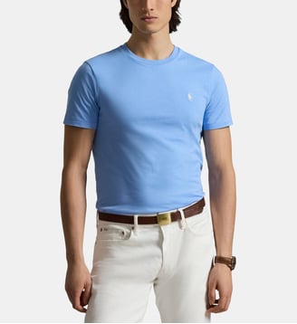 T-shirt custom slim en coton - Polo Ralph Lauren - Bleu lagon