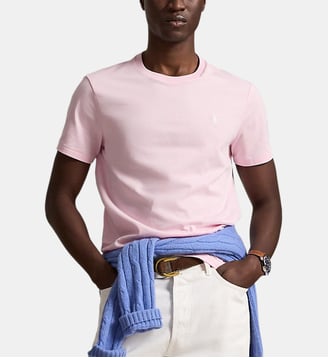T-shirt custom slim en coton - Polo Ralph Lauren - Rose 47