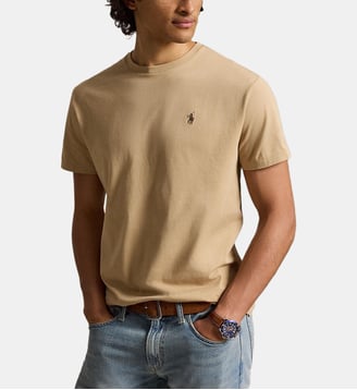 T-shirt custom slim en coton - Polo Ralph Lauren - Kaki chine