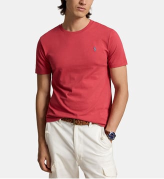 T-shirt custom slim en coton - Polo Ralph Lauren - Rouge anemone