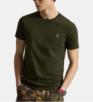 T-shirt custom slim en coton - Polo Ralph Lauren - Olive foncée