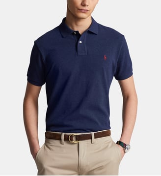 Polo Custom Fit en coton - Polo Ralph Lauren - Bleu brut