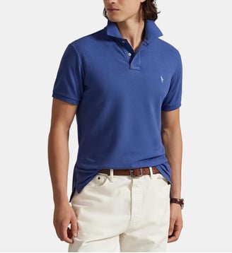 Polo Custom Fit en coton  - Polo Ralph Lauren - Bleu royal