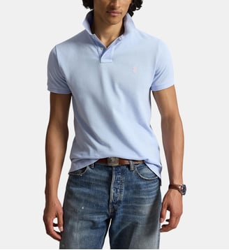Polo Custom Fit en coton  - Polo Ralph Lauren - Bleu clair